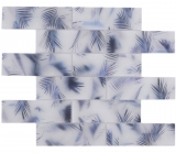 Mosaikfliese Glasmosaik blau matt Blumenoptik Mosaikfliese Küchenwand Fliesenspiegel Bad Duschwand MOS88-FL34_f