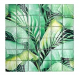 Mosaikfliese Glasmosaik grün glänzend Blumenoptik Mosaikfliese Küchenwand Fliesenspiegel Bad Duschwand MOS88-Pic01_f