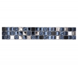 Bordüre Borde Mosaik schwarz mit silber glänzend Mosaikfliese Küchenwand Fliesenspiegel Bad MOS92BOR-660_f