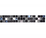 Bordüre Borde Mosaik mix schwarz glänzend Mosaikfliese Küchenwand Fliesenspiegel Bad Duschwand MOS92BOR-0304_f