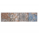 Bordüre Borde Mosaik mix stark mehrfarbig matt Teppichoptik Mosaikfliese Küchenwand Fliesenspiegel Bad Duschwand MOS16BOR-71CV_f
