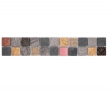 Bordüre Borde Mosaik mix grau/schwarz glänzend Retrooptik Mosaikfliese Küchenwand Fliesenspiegel Bad MOS83BOR-0207_f