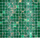 Glasmosaik Mosaikfliese Opal Grün Kupfer glänzend Pooloptik Mosaikfliese Küchenwand Fliesenspiegel Bad Duschwand MOS230-G28_f