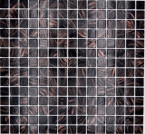 Glasmosaik Mosaikfliese Schwarz Kupfer changierend glänzend Pooloptik Mosaikfliese Küchenwand Fliesenspiegel Bad Duschwand MOS230-G49_f