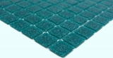 Hand-painted glass mosaic pool mosaic floating mosaic dark turquoise green petrol spots MOS200-A67_m