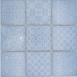 Jasba Clara mosaico in ceramica gres nordico blu lucido look retrò cucina bagno doccia MOSJBC135 1 tappetino