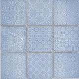 Keramik Mosaik Fliesen Jasba nordic blue glänzend Retrooptik Küchenwand Badezimmerfliese Duschwand / 10 Mosaikmatten