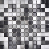 Keramik Mosaik Fliesen Jasba white grey mix glänzend k.A. Küchenwand Badezimmerfliese Duschwand / 10 Mosaikmatten