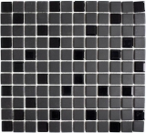 Mosaik Fliese Keramik schwarz unglasiert Glas Fliesenspiegel MOS18-CUG70_f