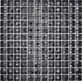Glass mosaic QUADRAT CRYSTAL GLITTER BLACK / 10 mosaic tiles MOS130-X826_f