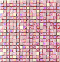 Mosaic tile Translucent red pink gold Glass mosaic Crystal stone EP red pink gold MOS92-1208