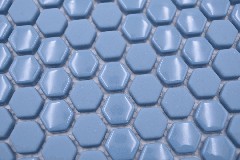 Handmuster Hexagon Enamel mix blau glänzend/matt Wand Fliesenspiegel Küche Dusche Bad MOS140-0401_m