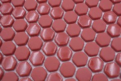 Handmuster Hexagon Enamel mix rot glänzend/matt Wand Fliesenspiegel Küche Dusche Bad MOS140-0901_m