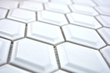 Retro 3D Mosaik Fliese Keramik Diamant Metro weiß matt Fliesenspiegel Küche MOS13MD-0111