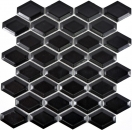 Piastrelle mosaico ceramica diamante metro nero opaco backsplash cucina MOS13MD-0311_f | 10 tappetini mosaico