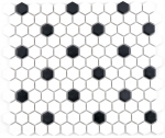 Mosaikfliesen Keramik Hexagon schwarz weiß matt Fliesenspiegel Küche MOS11A-0301_f | 10 Mosaikmatten