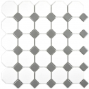 Mosaic tiles ceramic metal gray octagon white matt metal glossy MOS13-0122_f | 10 mosaic mats