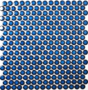 Knopfmosaik LOOP Rundmosaik dunkelblau kobalt Wand Küche Dusche BAD MOS10-0405