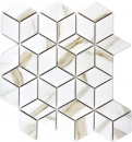 Mosaic tile ceramic white diamond POV Calacatta wall tile bathroom tile MOS13-0112_f | 10 mosaic mats