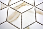 Handmuster Mosaik Fliese Keramik weiß Diamant POV Calacatta Wandfliesen Badfliese MOS13-0112_m