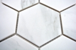 Handmuster Mosaik Fliese Keramik weiß Hexagon Carrara Optik Wandfliesen Badfliese MOS11F-0102_m