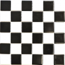 Keramik Mosaik Fliese weiß schwarz matt Schachbrett Fliesenspiegel MOS16-CD202