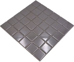 Handmuster Mosaikfliese Keramik metall grau glnzend Fliesenspiegel Kchenwand MOS16B-0204_m