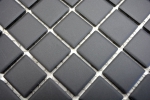 Handmuster Mosaik Fliese Keramik grafit schwarz unglasiert Duschtasse Bodenfliese MOS18B-0311-R10_m