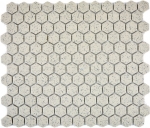 Mosaik Fliese Keramik cremeweiß mini Hexagaon gesprenkelt unglasiert rutschsicher Fliesenspiegel Wand - MOS11A-0103-R10