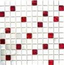 Mosaik Rückwand Aluminium Alu Glasmosaik silber rot MOS49-O301F_f