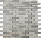 Mosaico di marmo pietra naturale grigio cemento grigio antracite mattone mattone look scultura piastrelle backsplash cucina - MOS40-B49