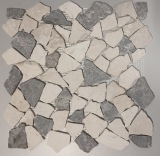 Mosaico cava marmo pietra naturale grigio beige poligonale alzatina cucina piastrelle bagno piastrelle WC - MOS44-0108