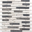 Mosaico di marmo pietra naturale beige chiaro crema nero antracite Brick bonded rods backsplash cucina - MOS40-0115