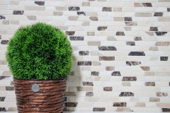 Mosaik Marmor Naturstein beige braun creme Brick Castanao Verbund Stäbchen Fliesenspiegel Wand Küche - MOS40-0195