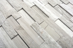 Hand-painted mosaic tile marble natural stone Brick Splitface gray stripes MOS40-3D20_m