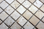 Handmuster Mosaik Fliese Travertin Naturstein beige Chiaro Antique Travertin MOS43-46023_m