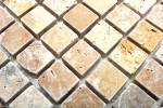 Handmuster Mosaik Fliese Travertin Naturstein beige braun Travertin tumbled MOS43-46380_m