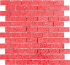 Mosaikfliesen Quarz Komposit Kunststein Brick Artificial rot MOS46-ASMB4