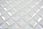 Handmuster Mosaik Fliese ECO Recycling GLAS ECO weiß metallic 3DF MOS350-22_m