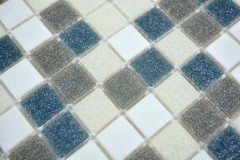 Hand sample mosaic tile glass white gray metallic wall tile bathroom tile shower splashback tile backsplash MOS210-P001625_m