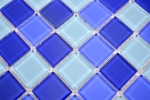 Piastrella di mosaico dipinta a mano Mosaico di vetro traslucido Cristallo blu BAGNO WC Cucina PARETE MOS63-0405_m