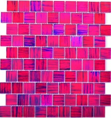 Mosaik Fliese Glasmosaik Crystal Milchglas pink klar matt gefrostet MOS78-CF87