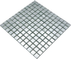 Hand-painted mosaic tile Translucent glass mosaic Crystal silver structure MOS123-8SB16_m