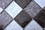 Hand-painted mosaic tile Translucent black Glass mosaic Crystal silver black structure MOS126-1704_m