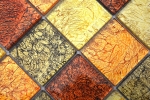 Handmuster Mosaikfliese Transluzent Glasmosaik Crystal gold orange Struktur MOS120-07824_m