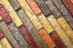 Échantillon manuel Carreau de mosaïque composite translucide Mosaïque de verre Crystal or orange structure MOS86-07814_m