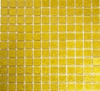 Mosaic back panel Translucent glass mosaic Crystal gold hammered MOS60-0707_f