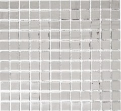 Mosaikfliese Glasmosaik electroplated silber BAD WC Küche WAND MOS60-0206