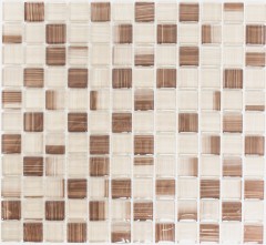 Glasmosaik Mosaikfliese Style beige braun Küchenrückwand MOS74-1209