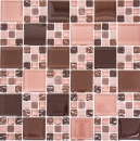 Mosaikfliese Transluzent bordeaux Kombination Glasmosaik Crystal Borde Bordüreaux Borde Bordüreaux matt MOS78-1304_f | 10 Mosaikmatten